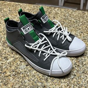Converse Mens Gray and Green Sneakers